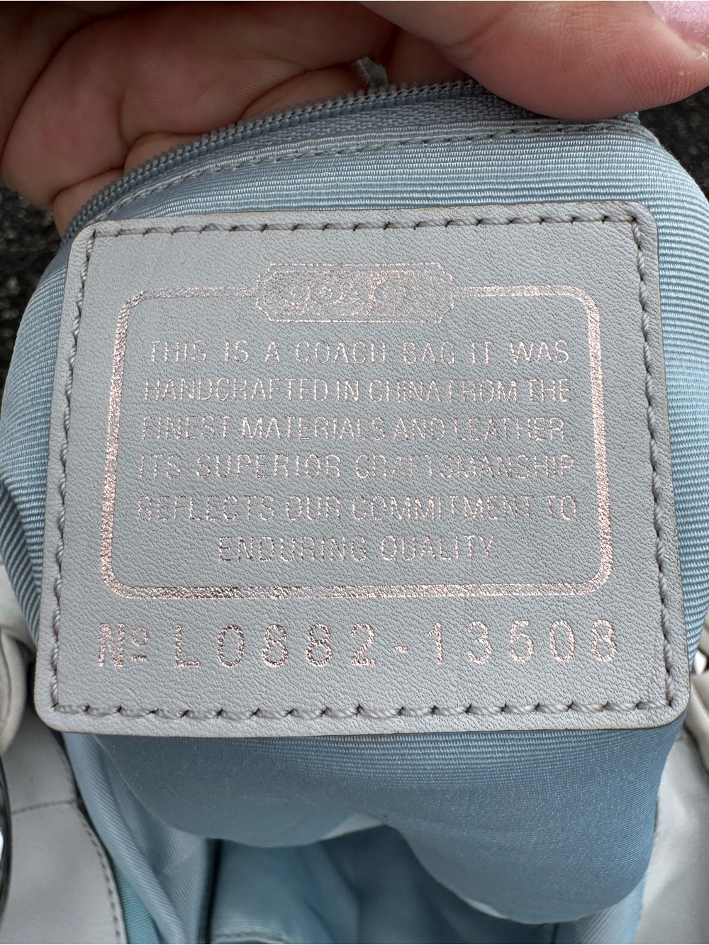 Coach 2008 Signature Lurex Metallic Canvas Shoulder Tote Bag White Silver 13508 - Picture 11 of 12